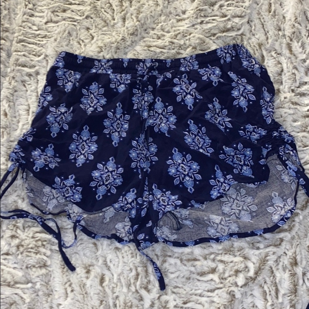 blue shorts
